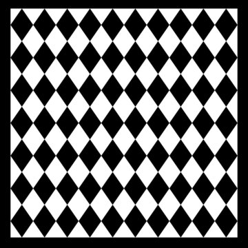 Geometric rhombus pattern background. Harlequin check wallpaper. Classic black vintage tile concept. Vector Illustrator.