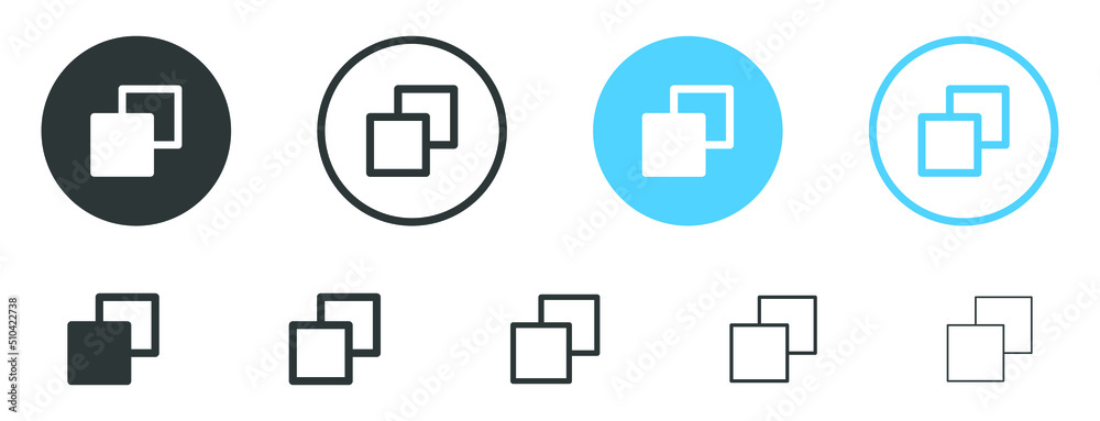 Fototapete copy icon, new layers icons - add new tab, window tabs icons . open new window icon, copying file document button sign