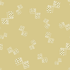 Race flag seamless pattern engraving. Vintage sport background in hand drawn style.