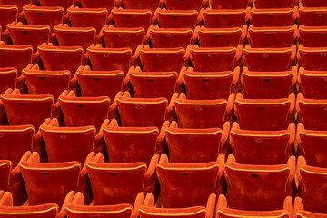 Armchairs in rows in the theater