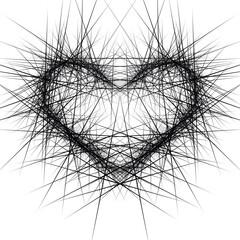 graphic heart made of needle elements