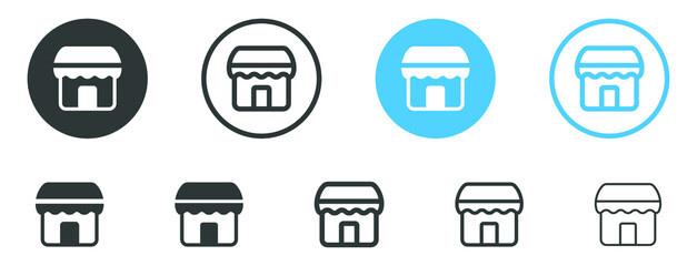 shop store icon symbol, online shopping marketplace icons . ecommerce shop market store sign