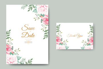Elegant Floral watercolor Wedding Invitation Card