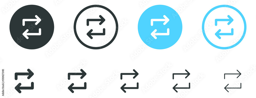 Poster Refresh icon, sync repeat and reload arrow icon symbol convert button sign - arrows transfer icon, exchange arrow icons - Swap icon with two arrows - data transformation transmission icon