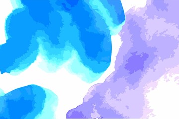 Watercolor background for the backdrop. Watercolor spots and splashes. Gentle blurring. Vector watercolor background, blue and pink.