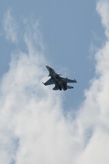 Russian two-seat twin-engine super maneuverable deck-mounted multi-purpose fighter Su-30CM (Flanker-C) in the sky at  International  Salon MAKS-2021