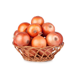 Onion basket isolated on a white background
