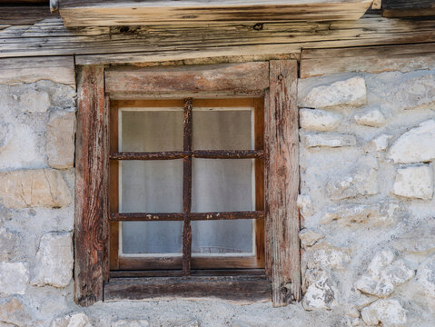 window of alpine hut