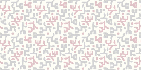 Floral illustration background. Seamless pattern.Vector. 花のイラストパターン