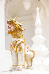 Lion Statue in Thai Temple, singha