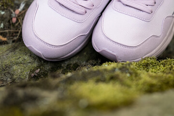 Close up shot of elegant sports shoe