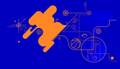 Sports background design with abstract futuristic template. Vector sport concept