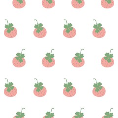 strawberry pattern on a white background for textiles, fabrics, wallpapers. Drawn strawberries