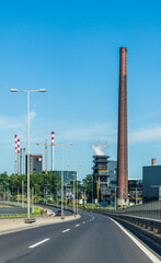 Straße im Industriegebiet von Linz an der Donau