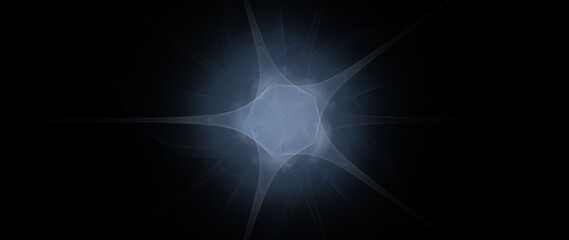 Digital Fractal Render exquisite pattern showing mathematical radial symmetry and smooth flowing radial lines widescreen - technology concept