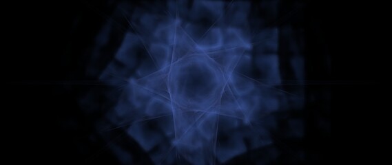 Digital Fractal Render exquisite pattern showing mathematical radial symmetry and smooth flowing radial lines widescreen - technology concept