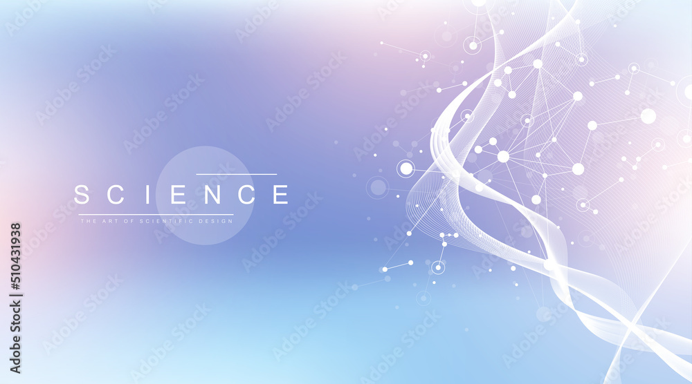 Aufkleber abstract structure molecules or atom for science or medical background.
