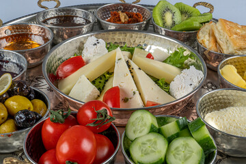 Healthy traditional Turkish breakfast.