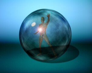 Droid in crystal sphere