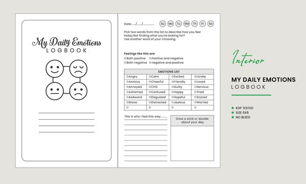 My Daily Emotions Log Book Kdp Interior Template