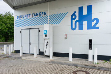 Tankstelle für Wasserstoff H2 Tanksäule