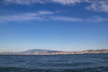 view of the sea and city from the sea