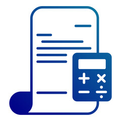 bill and calculator icon transparent background