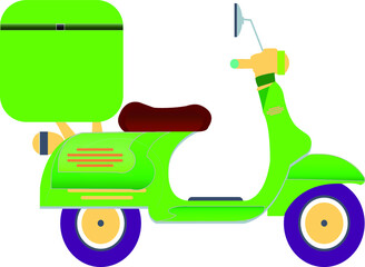 Vector Grab motor, green tones, motorcycles, food delivery, transport, parcel delivery, suitable for transportation, restaurants, postal delivery shops
