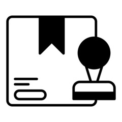 postal package cardboard icon on transparent background