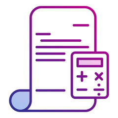 bill and calculator icon transparent background