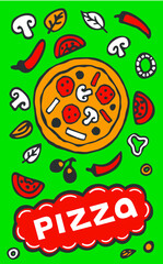 Pizza vector poster