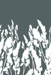 Grass silhouette on solid backgound
