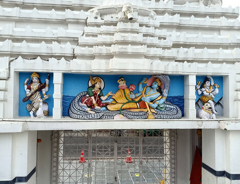 Laxmi Vishnu And Brahma In Temple