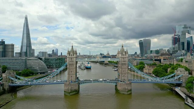 London Tower Bridge, River Thames and City of London from above - travel photography