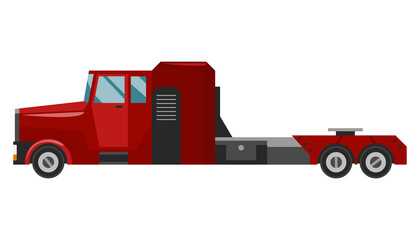 Semi truck. Trucks or delivery trailers or cargo trukc clolorful on white background. Delivery and shipping machine for transportation