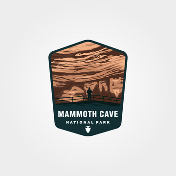 mammoth cave sticker patch vector illustration design, us national park logo design