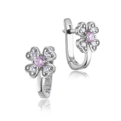 silver earrings on a white background