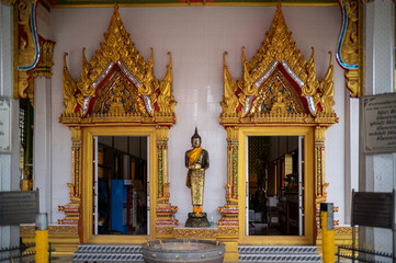 Chorakhe Noi, Bang Sao Thong District, Samut Prakan, 22 May, 2022.  Wat Sri Waree Noi. A golden...