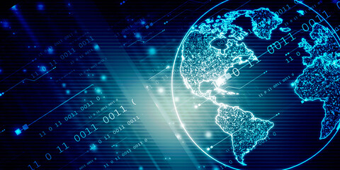 2d illustration world map abstract background