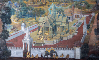 Phra Nakhon, Bangkok . June 11, 2022.  Wat Ratchapradit Sathitmahasimaram Rajawarawiharn .  Marble tiles, gilded teak & vivid mosaics at a grand 19th-century temple & royal monastery complex.