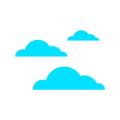 blue clouds on isolated white background