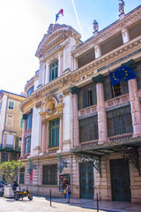 Fototapeta na wymiar Facade of the Opera house in city of Nice, France 