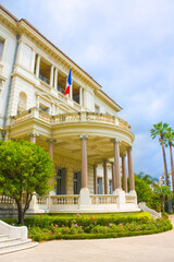 Massena Palace Museum of Art and History. It is one of the main sights along Promenade des Anglais in Nice, France