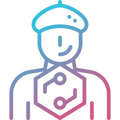 artist gradient line icon