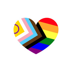 Intersex Inclusive Progress Pride Flag heart shaped icon