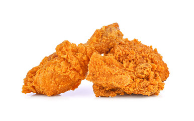 Fried chicken isolated on white background.