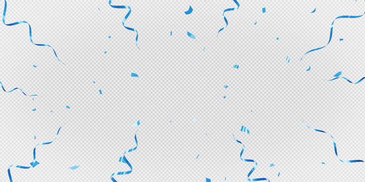 3d Render Of Blue Confetti On Transparent Background.