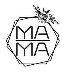Mama floral hexagon svg, mom split name frame svg, mom floral svg, mom monogram split name frame, mom svg, mama SVG, mother day svg

