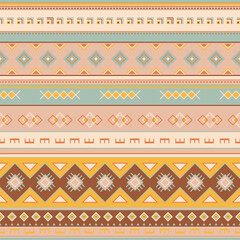 Geometric vector seamless pattern in ethnic style. Textile printing, Mexican style. For website background, wrapping paper and fabric design.