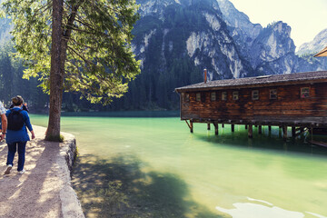 Lago di Braies, beautiful lake in the Dolomites